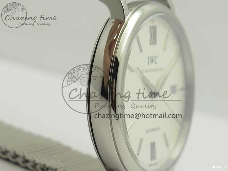 MIROTIME 0414 Portofino Automatic SS MKF 1:1 Best Edition White Dial On SS Mesh Bracelet A2892 V TechFriendly 7205